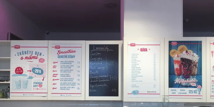 Puro Gelato v Karlíně: čokoládový, borůvkový, jahodový nebo karamelový milkshake pro 1 či 2 osoby