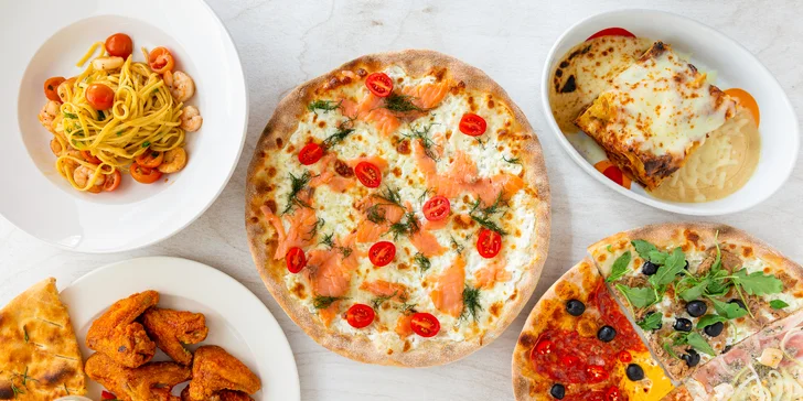 Dvě parádní pizzy o průměru 32 cm podle výběru z celkem 16 druhů