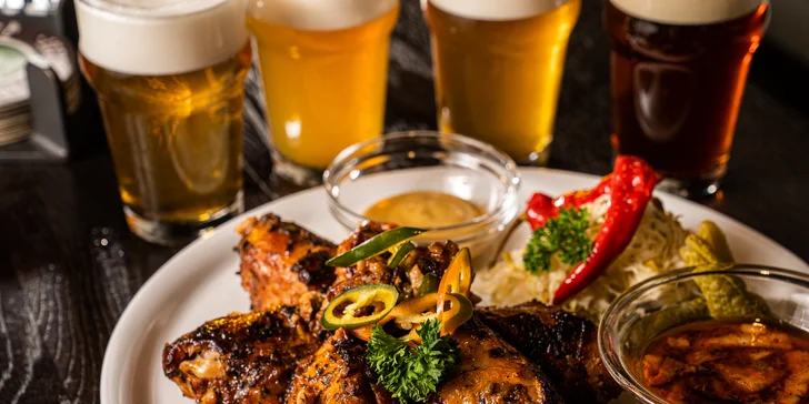 Na Stojáka v Brně: degustace 4 druhů piva a k tomu až 1,6 kg pikantních kuřecích paliček