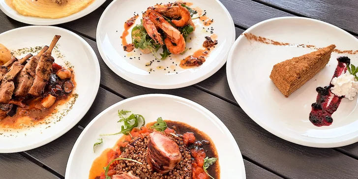 3chodové menu na vyškovském náměstí: krevety, hlavní chod podle výběru, dezert