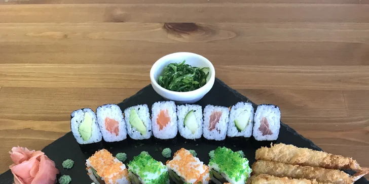 Sushi v centru Vyškova: 24 kousků i s krevetami nebo velký set 38 rolek