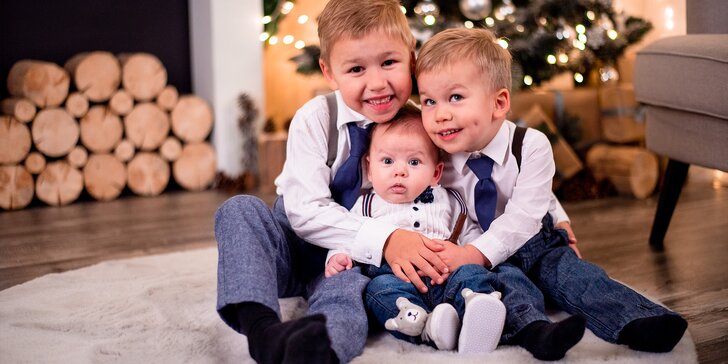 Vánoční focení pro rodiny s dětmi, páry i těhotné, 5 upravených fotek