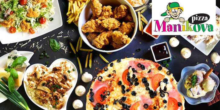 Maníkova pizza: otevřené vouchery na celé menu včetně nápojů, 250 a 1000 Kč