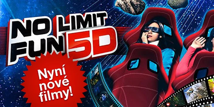Lístky do 5D kina No Limit Fun pro dva