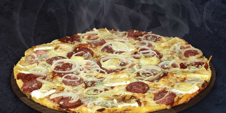 2 poctivé Maníkovy pizzy: na výběr 16 druhů, rozvoz i krabice v ceně