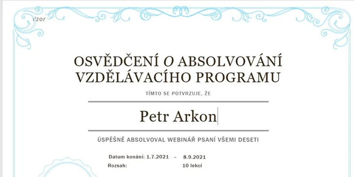 Psaní všemi deseti: 10 lekcí online kurzu pro úplné začátečníky