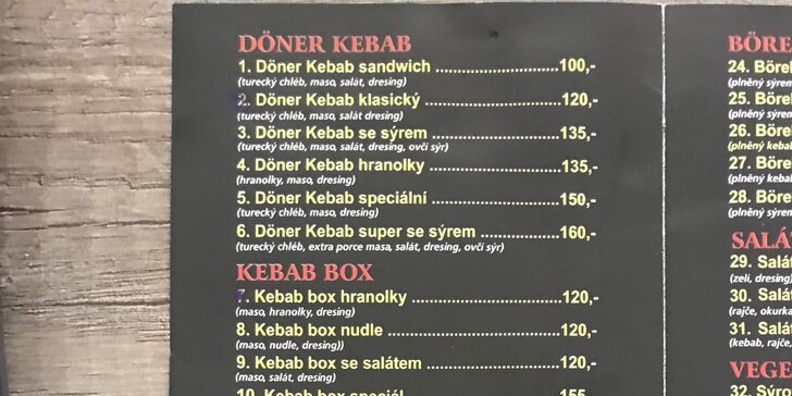 Kebab v Táboře a Sezimově Ústí: döner, box s hranolky i malý či velký talíř třeba i na odnos s sebou