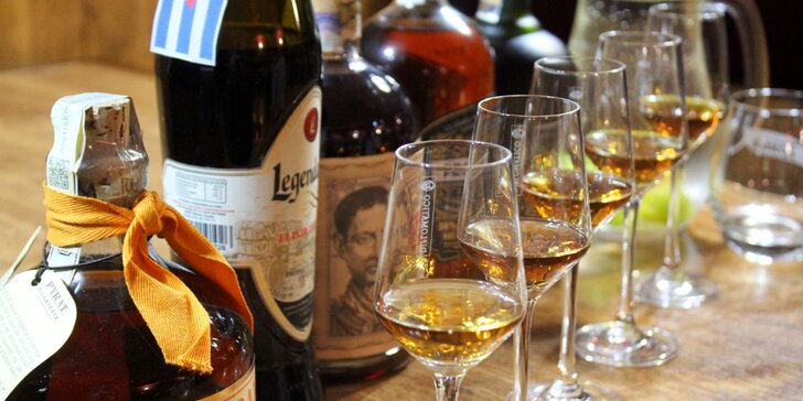 Degustace rumů pro 1–6 osob v samém centru Brna: pití z Kuby, Barbadosu i Venezuely