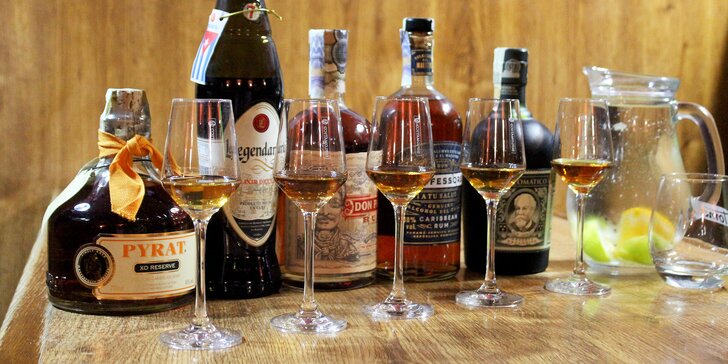 Degustace rumů pro 1–6 osob v samém centru Brna: pití z Kuby, Barbadosu i Venezuely