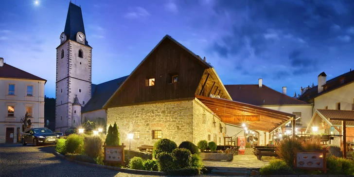 Romantika nebo rodinná pohoda v Rožmberku: jídlo, privátní wellness i prohlídka pivovar