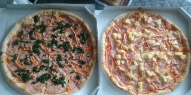 Vyberte si podle chuti: 1 nebo 2 pizzy o průměru 40 cm z nabídky celkem 20 druhů