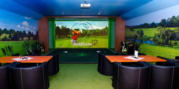 60 minut na golfovém trenažéru pro 1–6 odpalujících: 60 tréninků, hřiště z celého světa