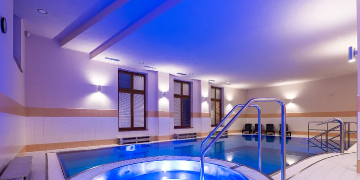 2 hodiny ve wellness s pivní lázní, bazénem, vířivkou a saunou i oběd pro 2 osoby