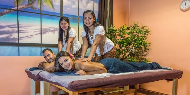 Párová relaxace: 60minutová thajská masáž dle výběru, spa hýčkání a sklenka sektu
