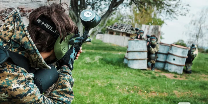 4 hodiny paintballu v Brně s komplet výbavou, kuličkami a občerstvením