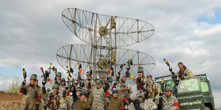 4 hodiny paintballu na přírodním hřišti v Army Parku Ořechov