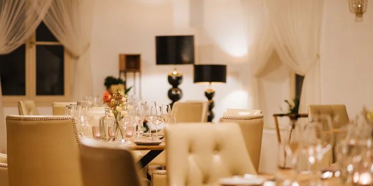Zážitkové 4chodové menu na zámku: romantické prostředí, italský šéfkuchař a sezónní jídla