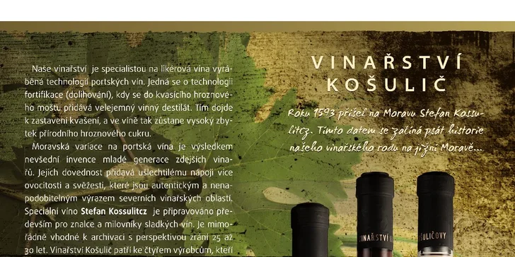 Degustace likérových vín včetně výkladu a degustačního sousta