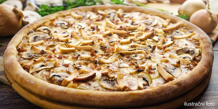 Pizza o průměru 32 cm na odnos s sebou: výběr z 26 druhů