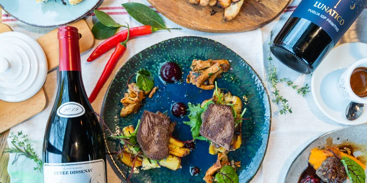 Degustační italské menu Terra s vinným párováním v restauraci Babetti pro 2 osoby