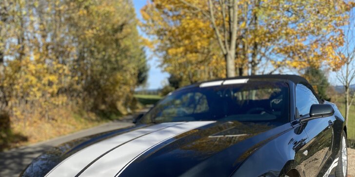Ford Mustang Cabrio na 15 minut i 24 hodin včetně dálniční známky jako řidič či spolujezdec