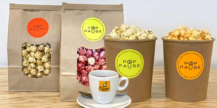 Slaný nebo sladký popcorn, káva či nápoj dle výběru i milkshake