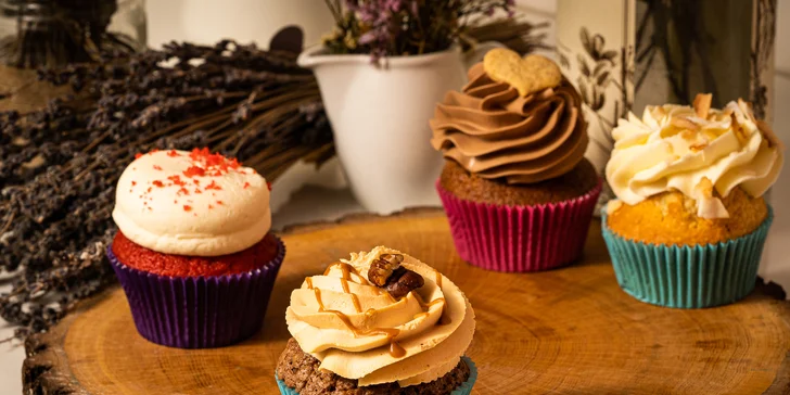4x cupcake z brněnské Cupcakekárny: v nabídce i vegan a bezlepkové dortíky