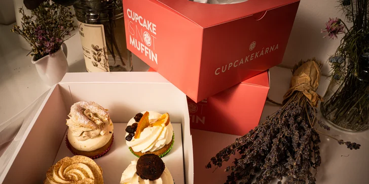 4x cupcake z brněnské Cupcakekárny: v nabídce i vegan a bezlepkové dortíky