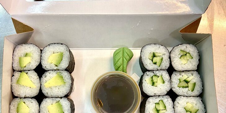 Sushi sety na odnos s sebou: 16, 18 a 34 kusů s avokádem, krevetami i lososem
