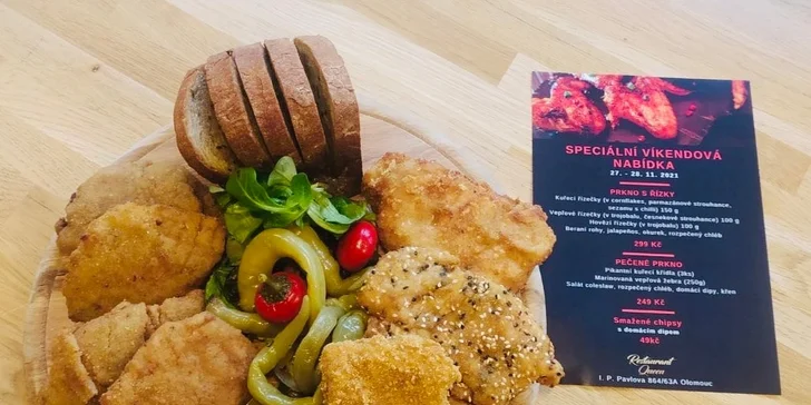 Otevřený voucher na jídlo i pití v hodnotě 500 až 1500 Kč: burgery, chuťovky k pivu i polední menu