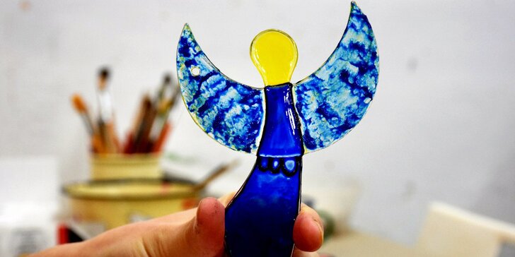 Malování sklíčka ve tvaru andílka, měsíce, obláčku či zvonku