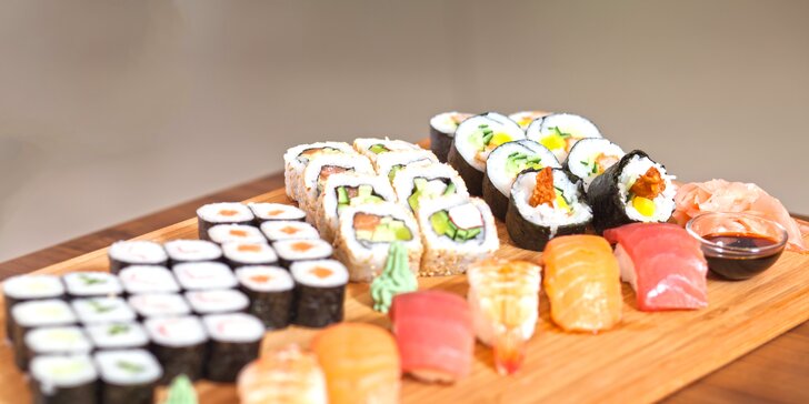 Sety s 16–75 kousky sushi v Banyan Bistro Opava: vege, smažené i s rybami