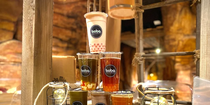 Bubble tea z Candy Miners pro 1 či 2 osoby: černý či zelený čaj s kuličkami podle výběru
