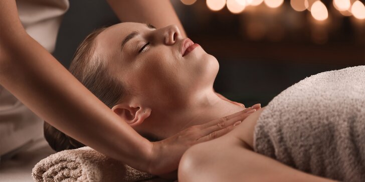 3 hodiny masáží dle výběru nebo 90min. pohlazení včetně aromaterapie a nealko nápojů