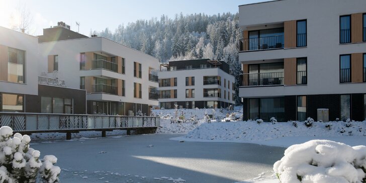 Moderní resort v polských Beskydech: apartmán s kuchyňkou, jídlo a neomezený wellness