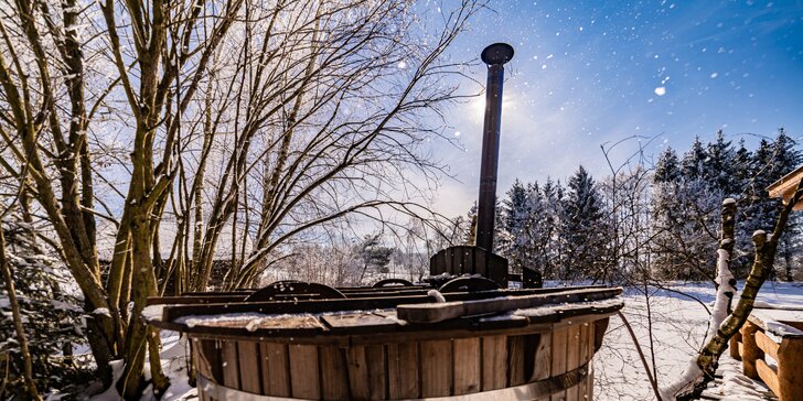 Dovolená v jižních Čechách: dřevěná chaloupka vystavěná přímo na vodě s privátním wellness