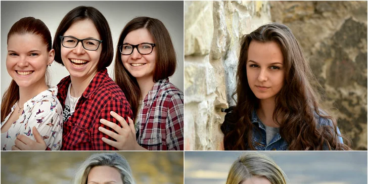 Fotografování v ateliéru či exteriéru pro jednotlivce, páry i rodiny