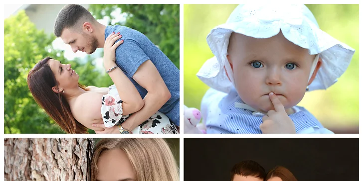 Fotografování v ateliéru či exteriéru pro jednotlivce, páry i rodiny