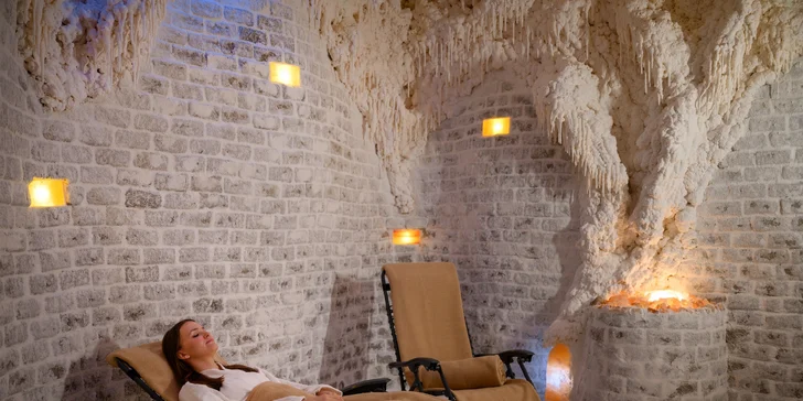 Za príplatok môžete relaxovať v soľnej jaskyni.