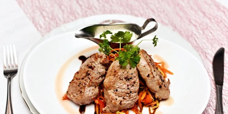 3chodové degustační menu pro 2 s výběrem jídel vždy ze 3 variant