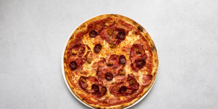 Rozvoz nebo odnos s sebou: pizza Ø 45 cm, výběr z 51 druhů