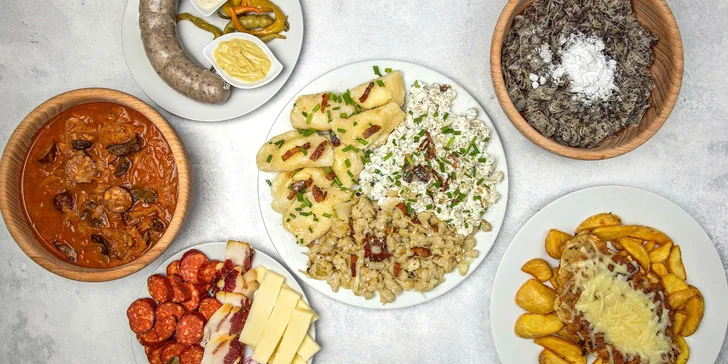Slovenské speciality pro 1 či 2 osoby: all you can eat či gazdovské menu
