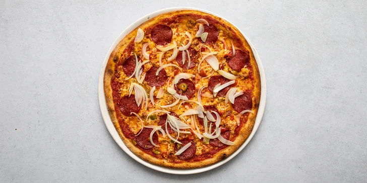 Rozvoz nebo odnos s sebou: pizza Ø 45 cm, výběr z 51 druhů