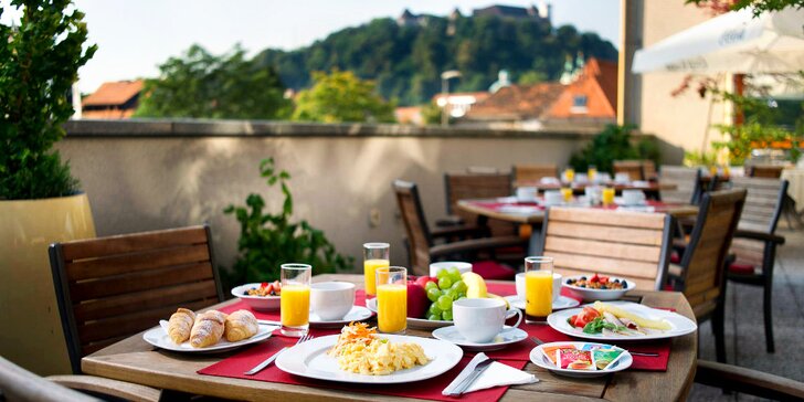 Dovolená ve slovinské Lublani: 3* hotel v centru, snídaně i půjčení kol