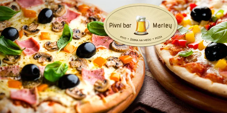 2 pizzy dle vlastního výběru v Pivním baru Marley 