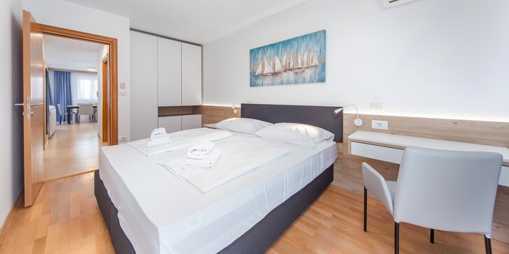 Dovolená na Istrii: moderní luxusní apartmány až pro 6 osob, koupání v moři i bazénu