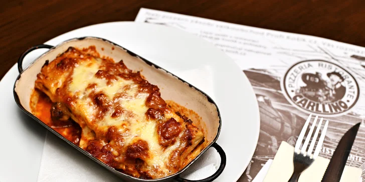 Italské degustační menu dle výběru pro dva: lasagne, gnocchi, spaghetti i risotto či pizza
