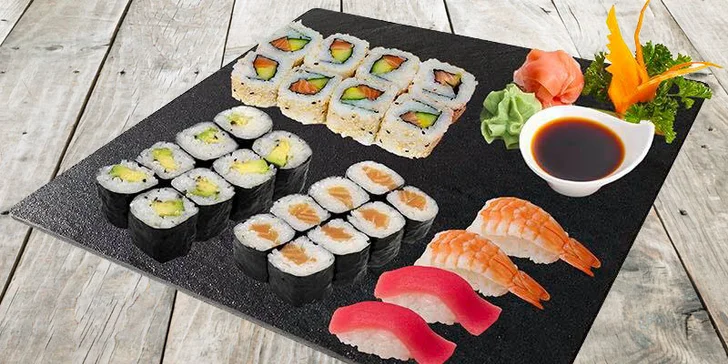 Hradecké Japonsko: sety s 10–36 ks nigiri a maki rolek s rybami i zeleninou