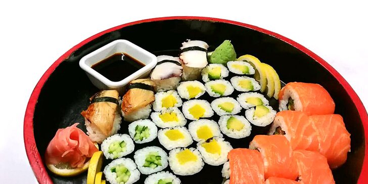 Sushi sety: 24 nebo 36 rolek s lososem, avokádem, chobotnicí i mořským úhořem