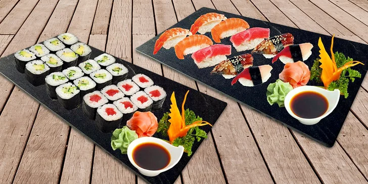 Hradecké Japonsko: sety s 10–36 ks nigiri a maki rolek s rybami i zeleninou